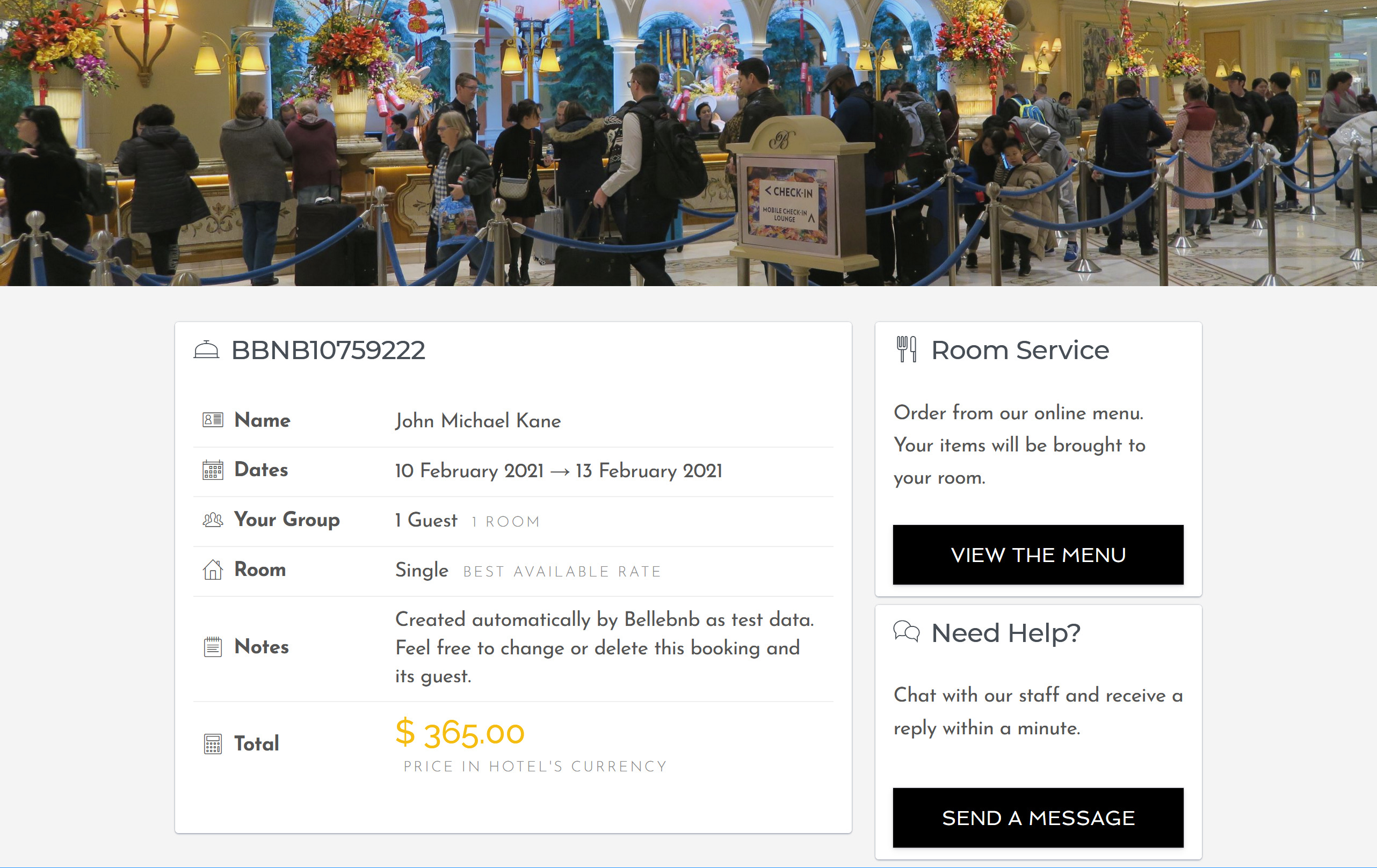 Software di gestione concierge per hotel Bellebnb.