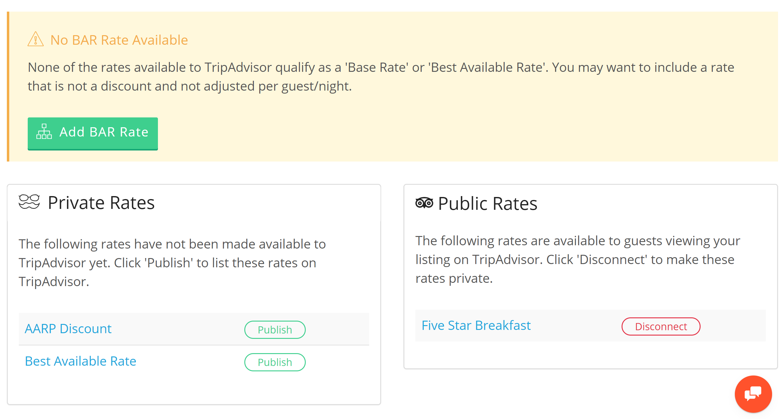 Hotel TripAdvisor TripConnect Rate Plans.