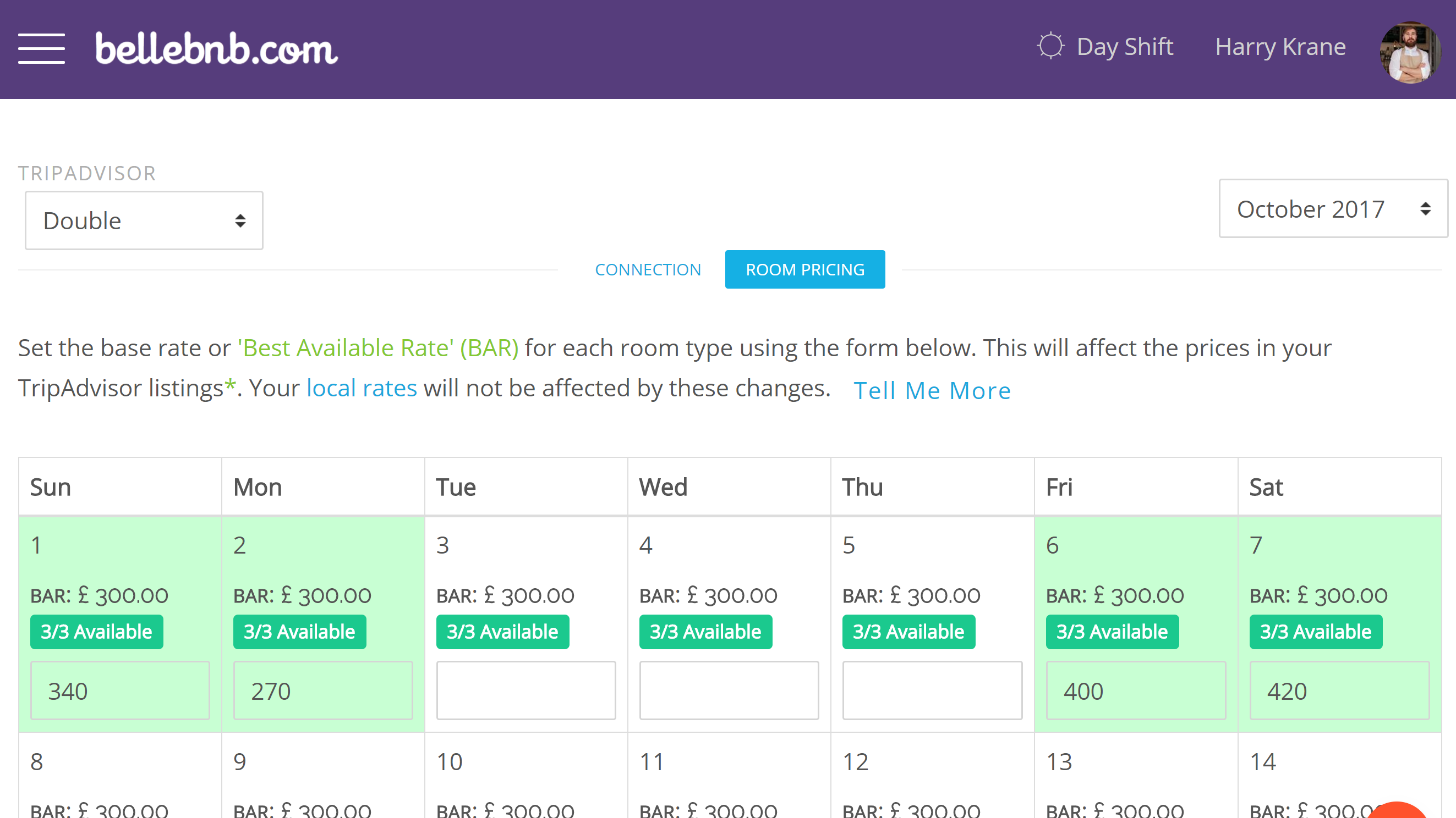 Hotel TripAdvisor TripConnect Room Pricing.