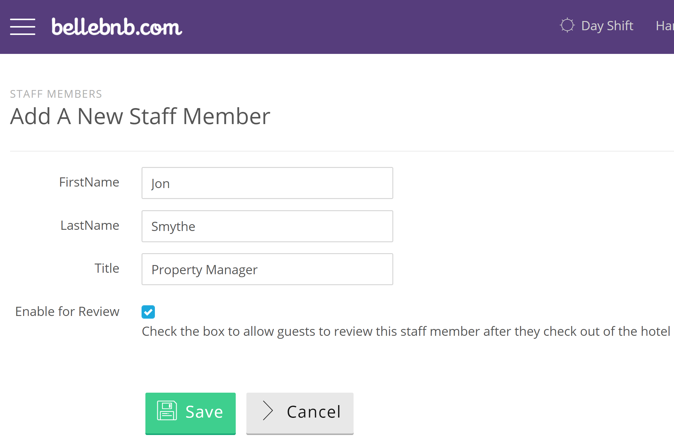 Hotel Staff’ in the left navigation menu, then click ‘Add a Staff Member.’ Enter the staff member’s name and check the box if you would like to enable them for review Hotel Staff’ in the left navigation menu, then click ‘Add a Staff Member.’ Enter the staff member’s name and check the box if you would like to enable them for review