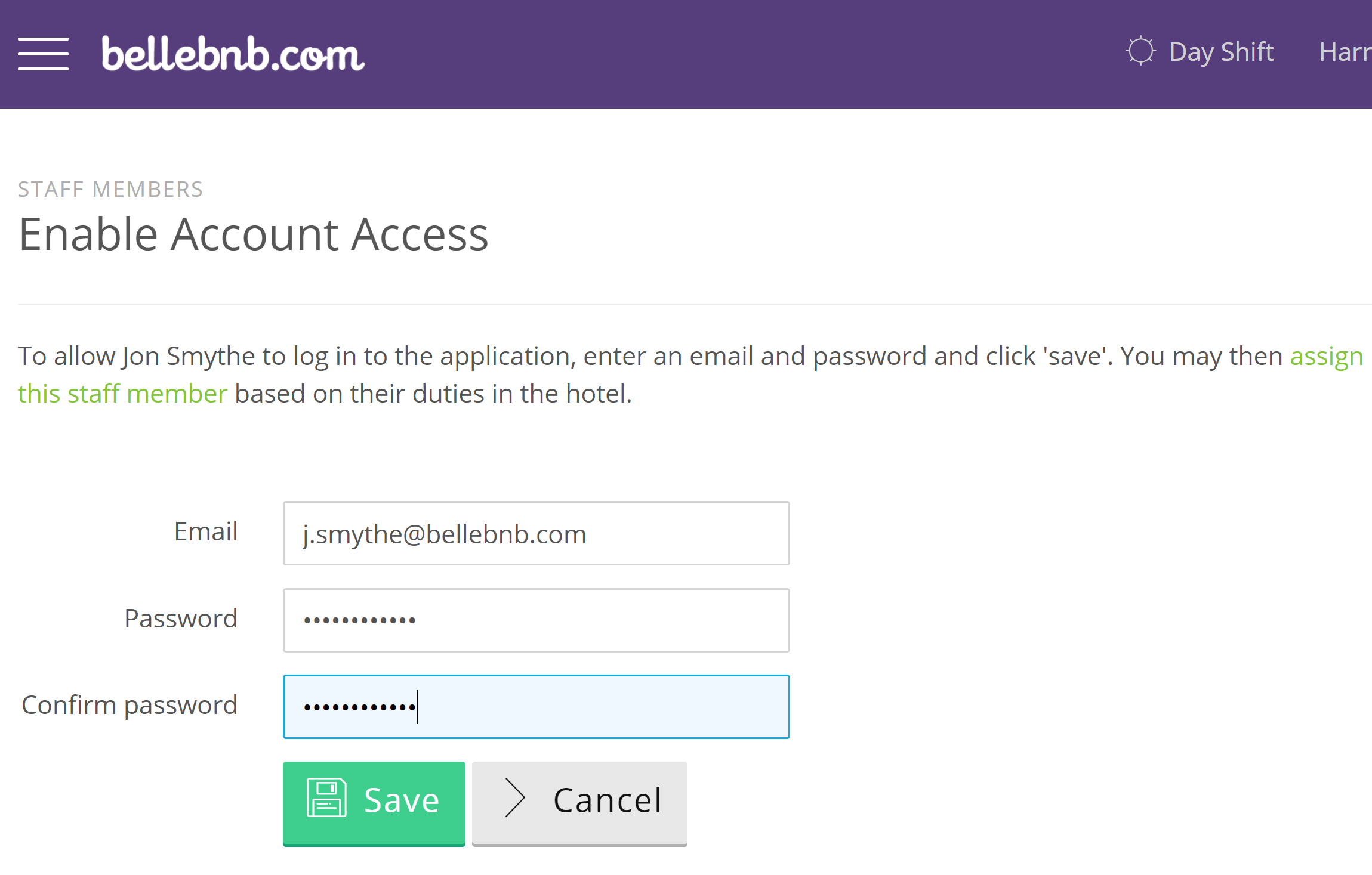 There are three basic types of account users: Account Owner, Property Managers, and Hotel Staff. There is one Account Owner per Bellebnb.com account. This is the user that opened the account. Account Owner status cannot be assigned, transferred, or shared. The account owner has full access to every part of the system for every hotel.