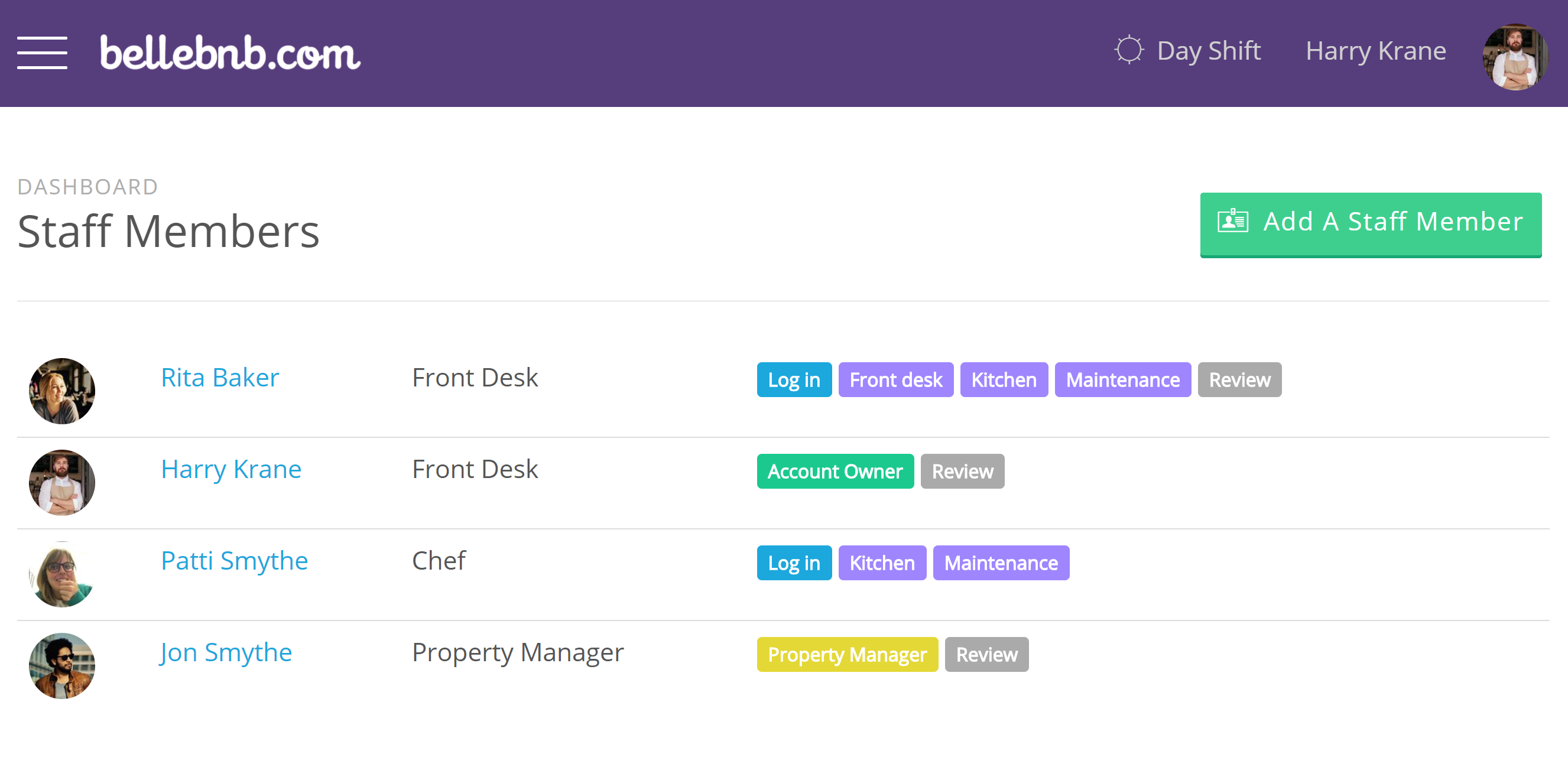 Front Desk manager, we have added a new user type: Property Manager. Property Managers have the same access level as the Account Owner, but they are limited to the properties assigned to them. 