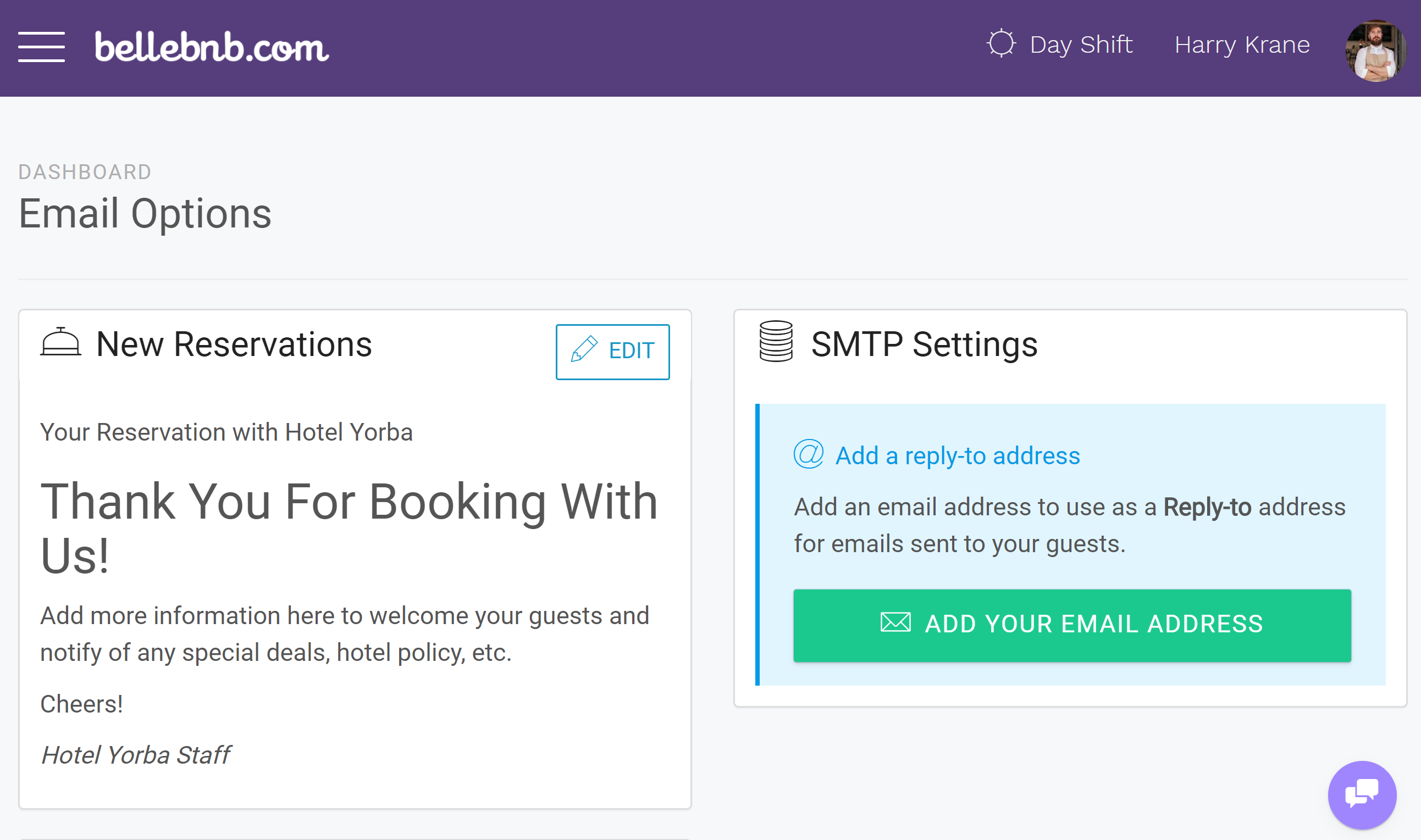 Hotel CRM Customer Relationship Management, Hotel Management HTML Emails You can now create custom emails for your daily hotel activities. You can create a custom message for new reservations, check-outs, and cancellations. Edit your messages in HTML to send out automatically as part of your bookings flow.