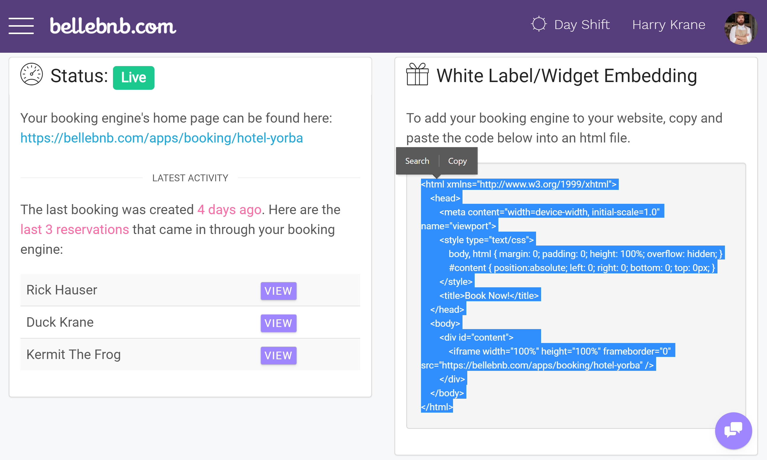 Hotel White Label Booking Engine 
            You can now use your booking engine from your own website! With our new embedding widget, you can take reservations directly from any website. Your reservations are easy, secure, and commission-free.