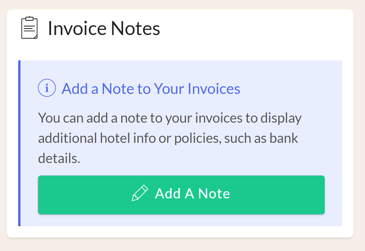 Vous pouvez afficher des informations / des règles d'hôtel supplémentaires dans vos factures.