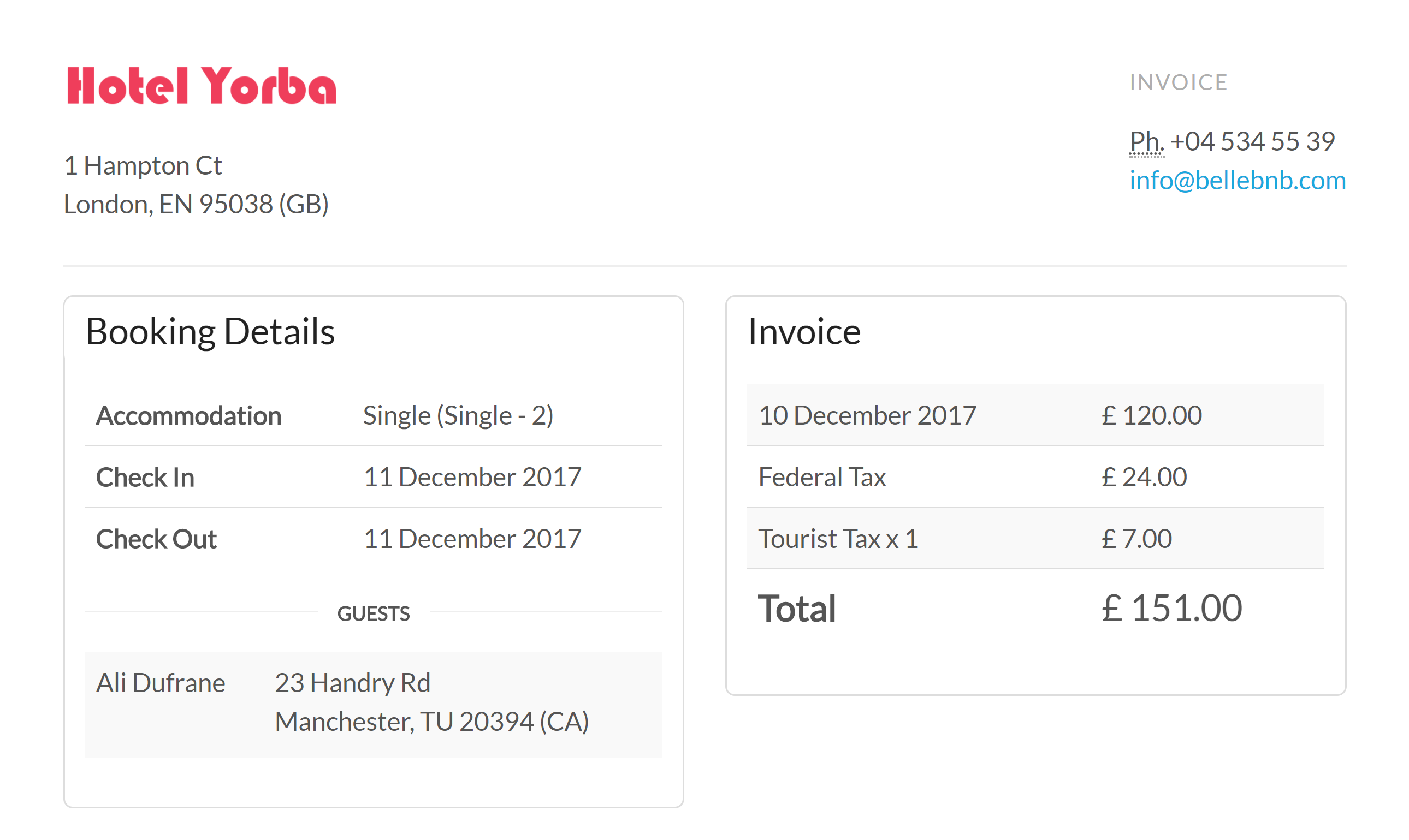 How to Print an Hotel Invoice.