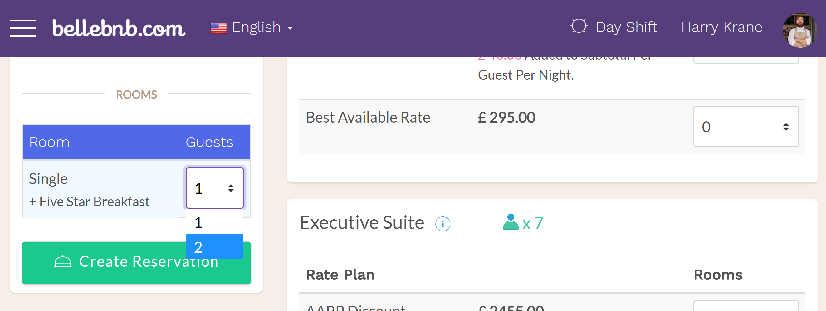 Hotel PMS Software Group Hotel Bookings add guests to room