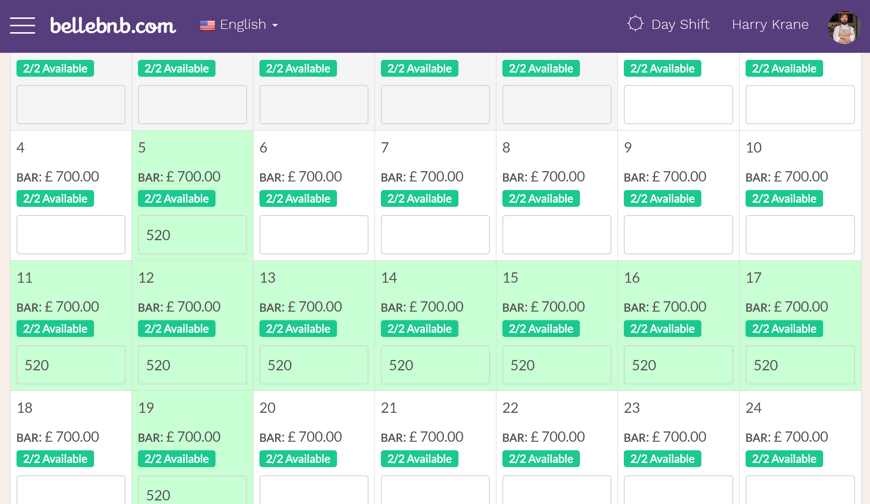 Hotel PMS Software Room available in your OTA pricing calendars