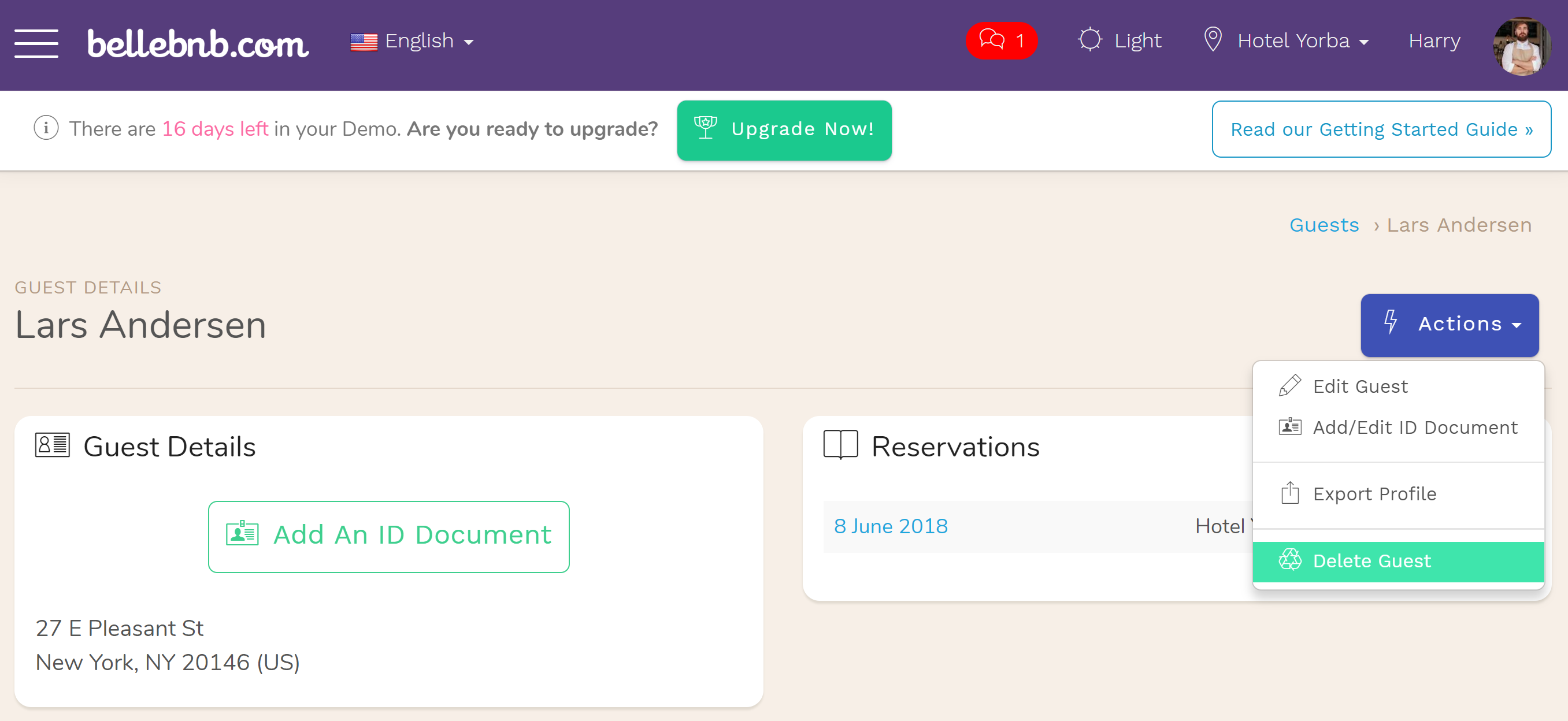 Hotel PMS Software. deleting a Hotel guest’s profile Hotel PMS Software. deleting a Hotel guest’s profile