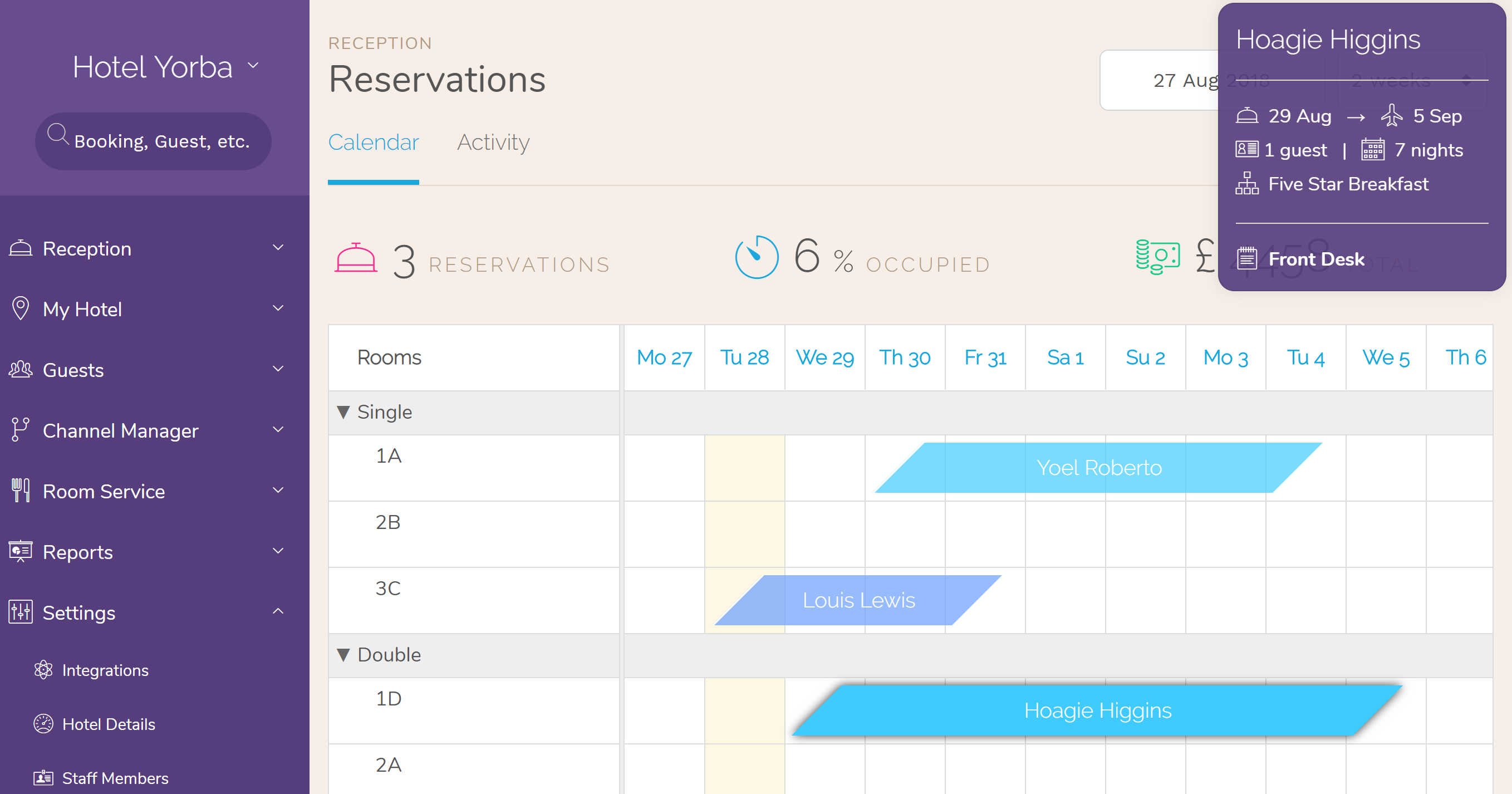 Hotel PMS Software you booking calendar is now more functional