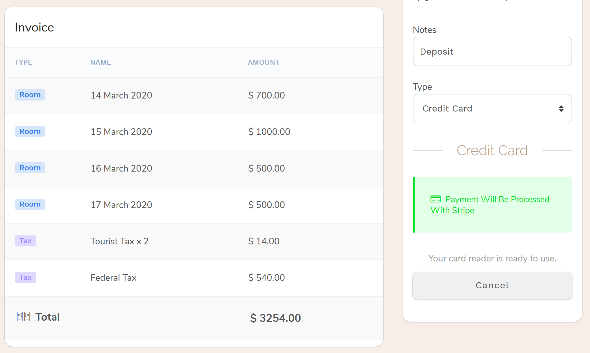 Step 4: Accepting in-person Hotel reservations payments