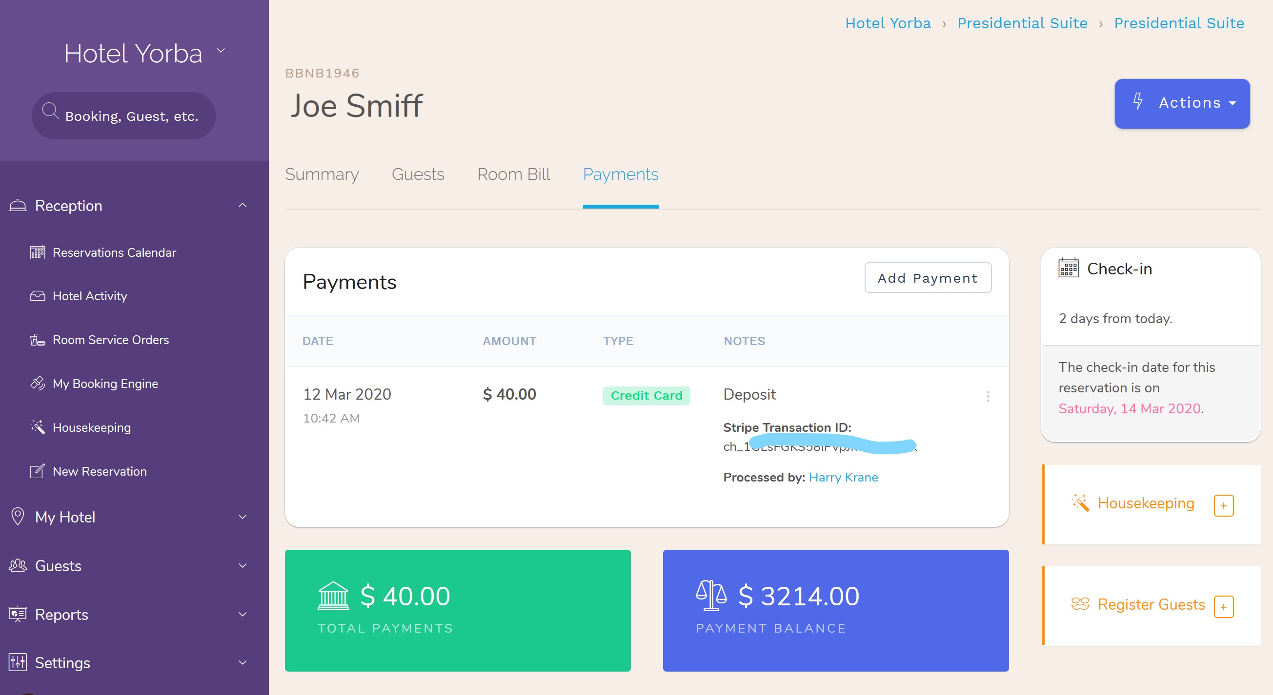 Step 4: Accepting in-person Hotel reservations payments