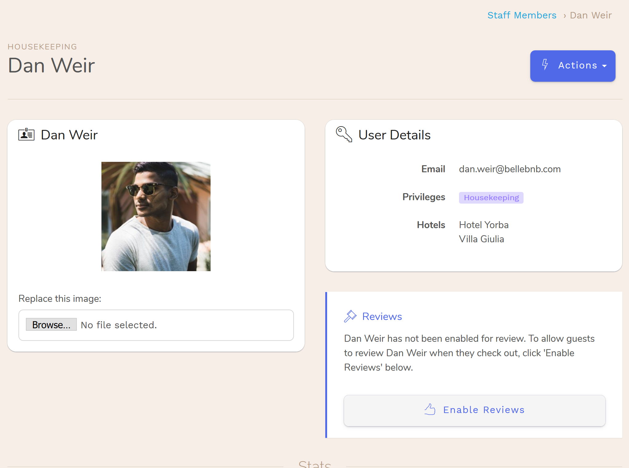 The Hotel new user is ready to log in to the Front Desk and
complete their housekeeping duties The new Hotel user is ready to log in to the Front Desk and
complete their housekeeping duties