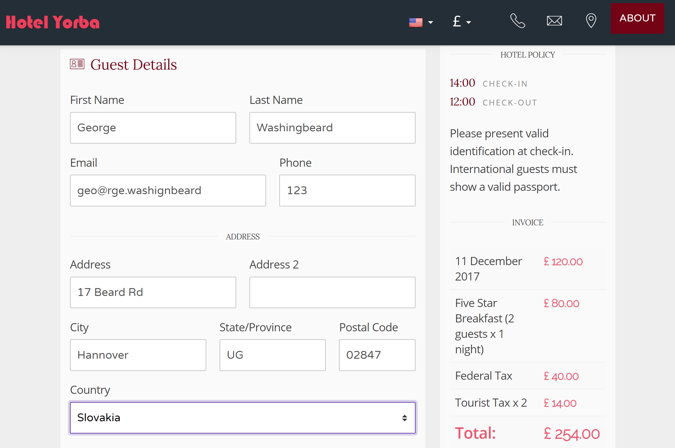 Go through the steps and create a test booking. Enter any test data for name and address, but use your own email address to receive the confirmation email sent by your booking engine.