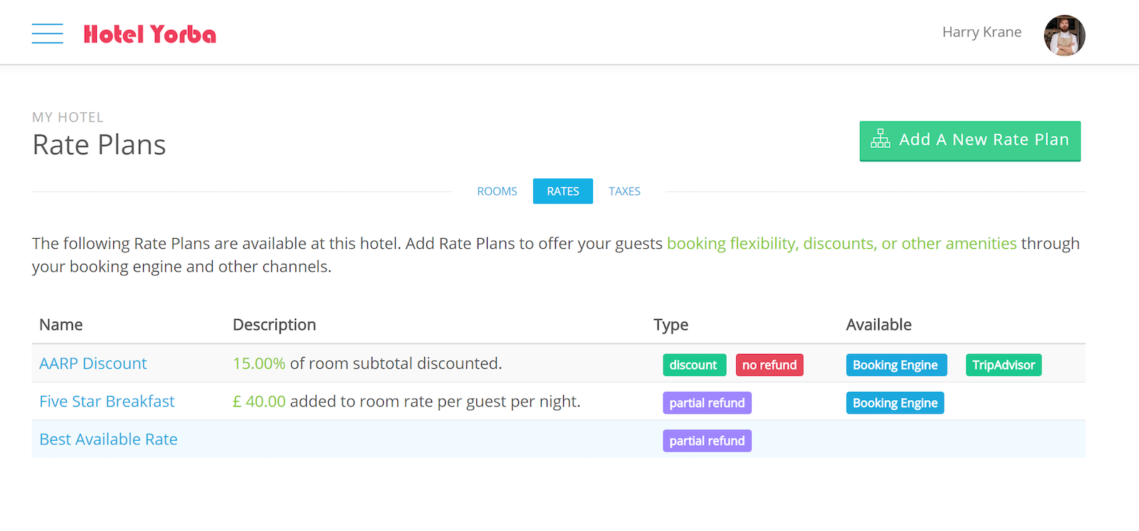 Simple BAR Hotel Rooms Rate Management