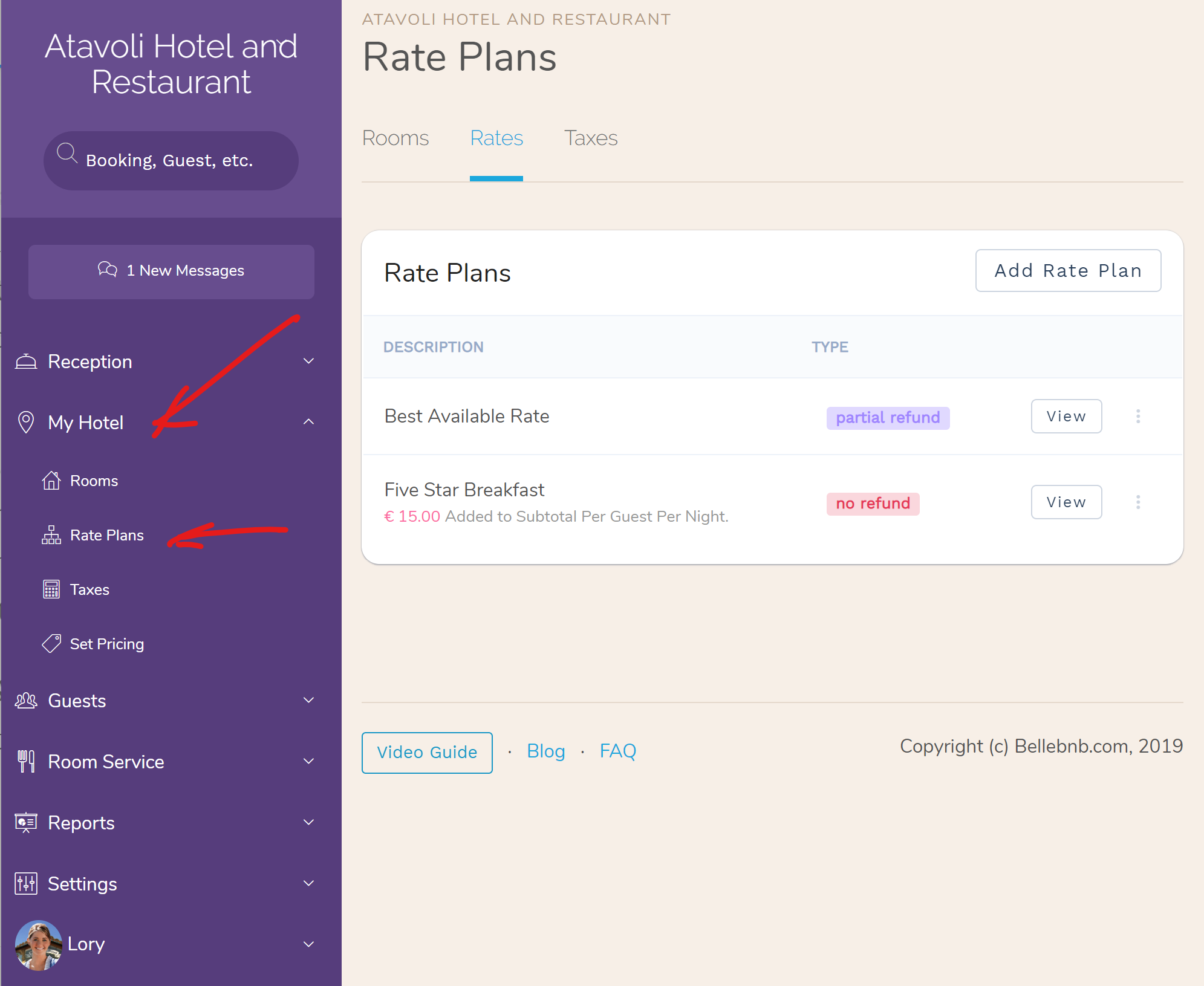 Hotel Rate Plans and Value-added/Per Guest