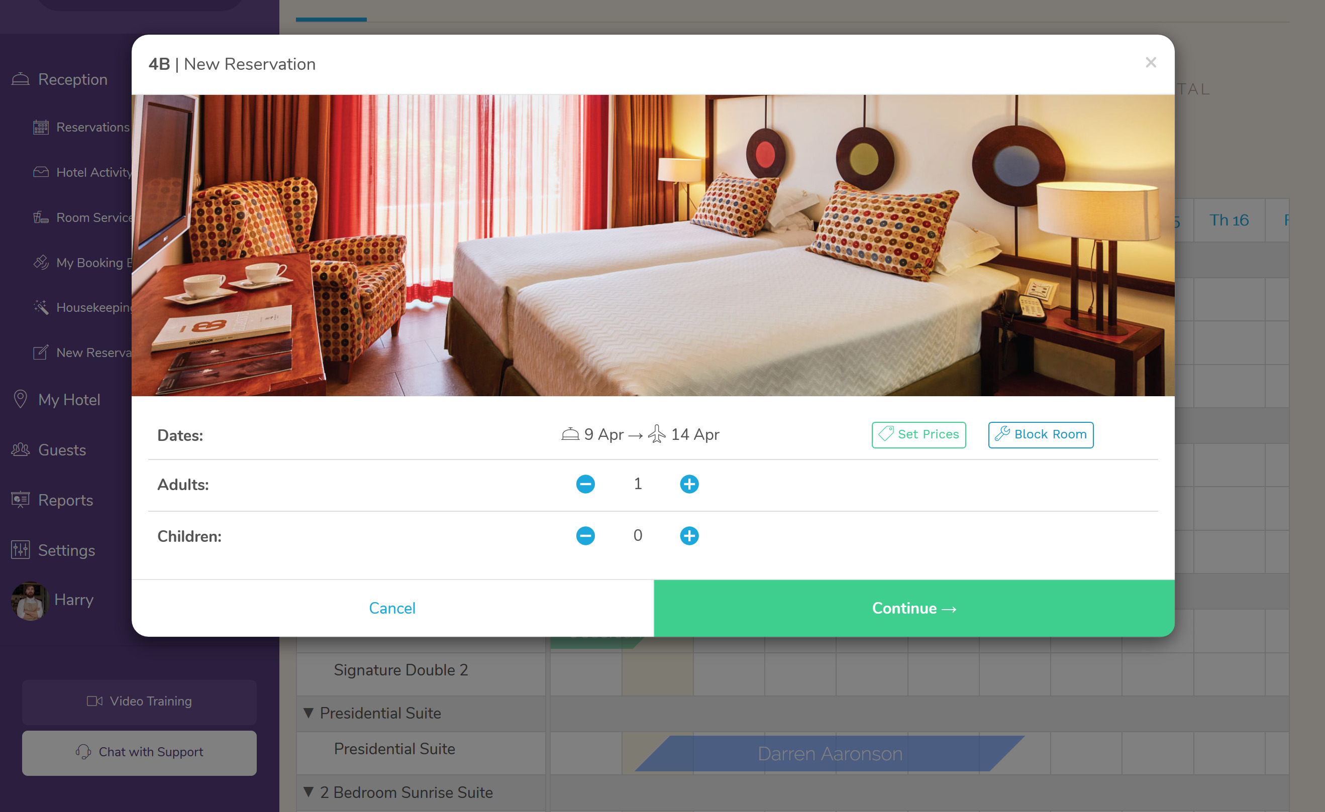Rooms Blocks Activity for Hotel PMS Software