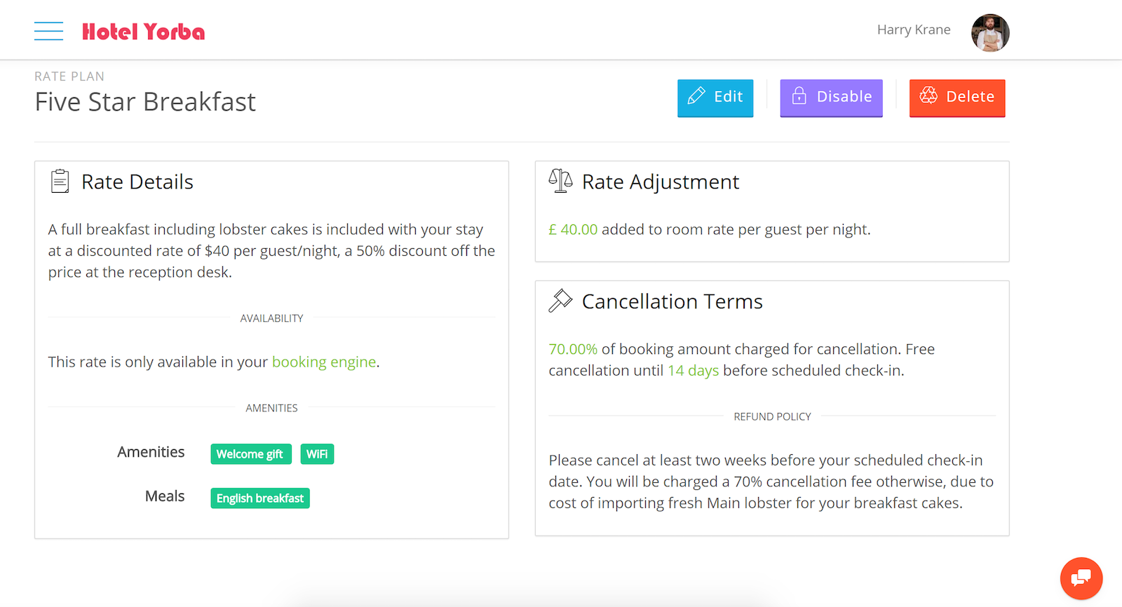 Hotel Value-added/Per Guest Rate Plans