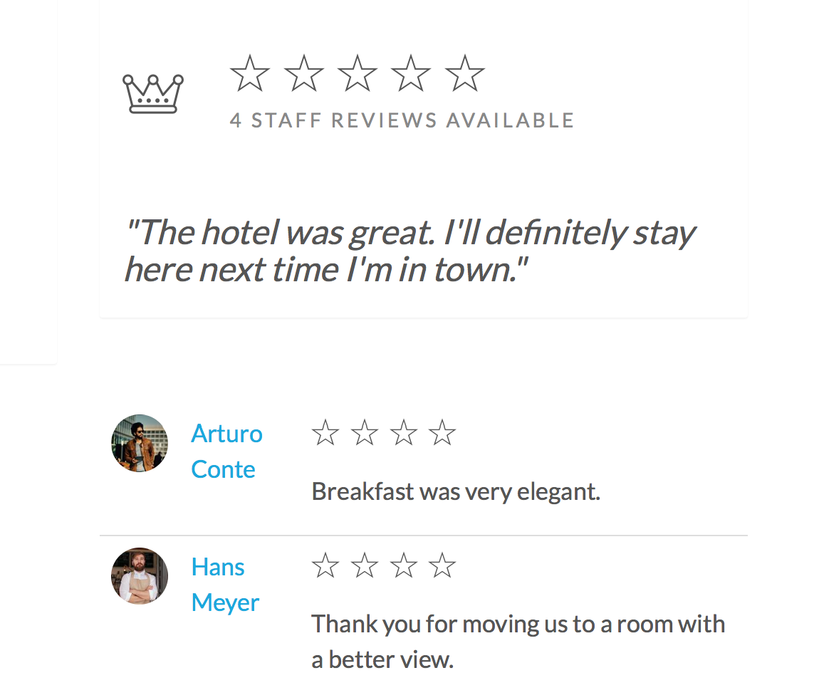 Hotel Staff Review metrics & analytics